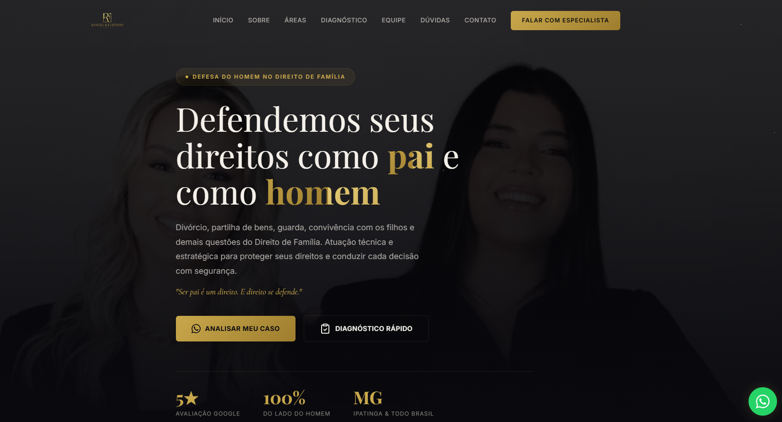 Página inicial do escritório Rangel & Furtado